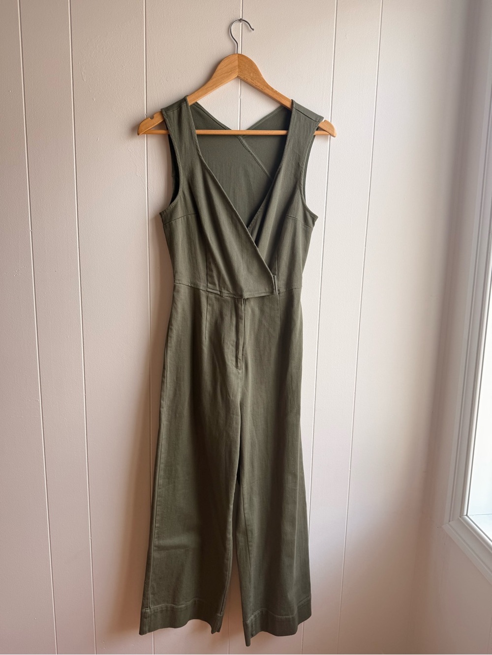 Dynamite Olive Sleeveless Wide-Leg Jumpsuit
